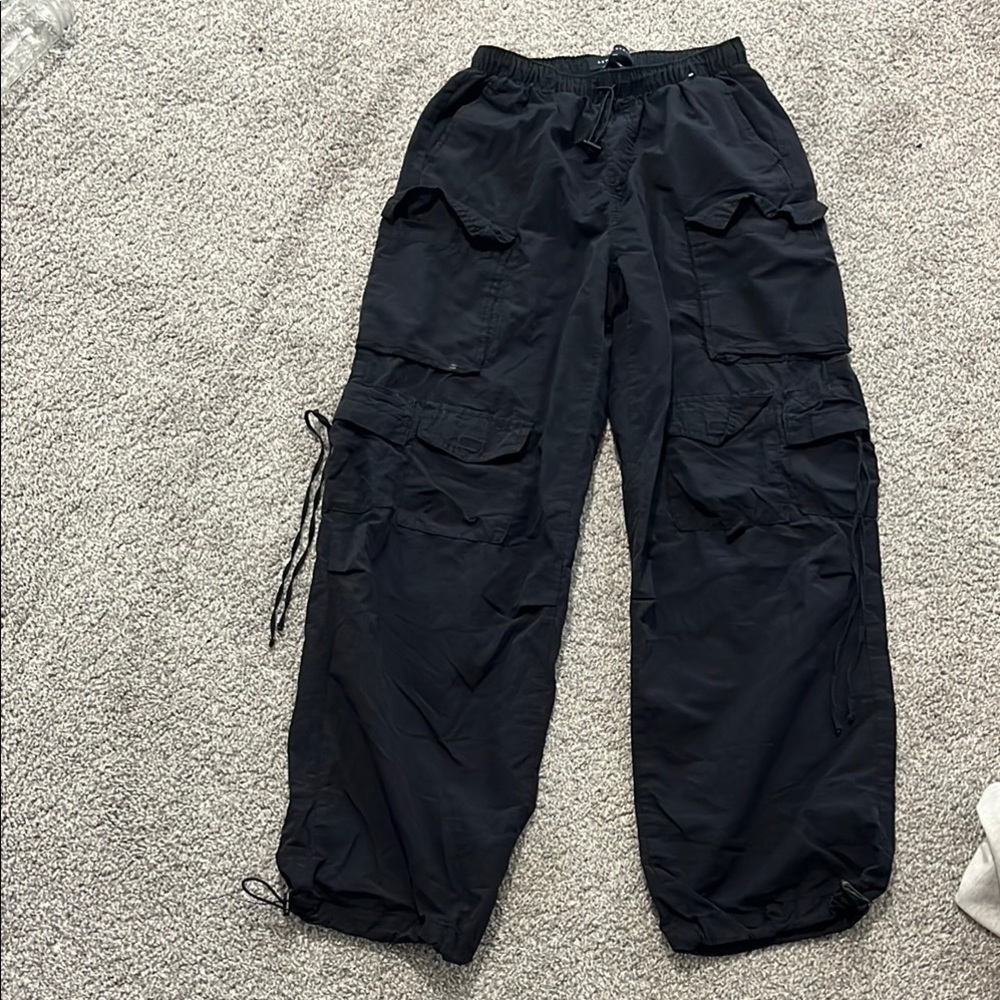 Aeropostale Black Parachute Cargo Pants